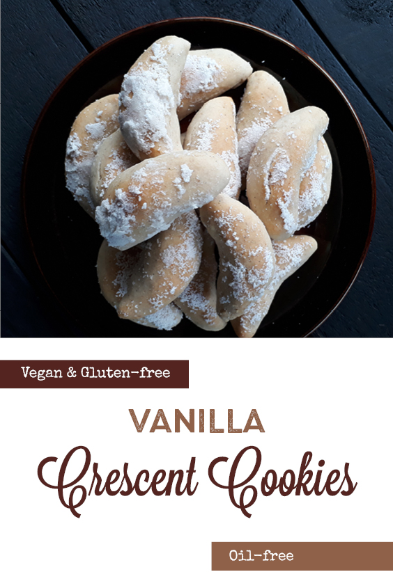 Vegan Gluten free Refined Sugar Free Oil free Vanilla Crescent Cookies Cornets Recipe P2