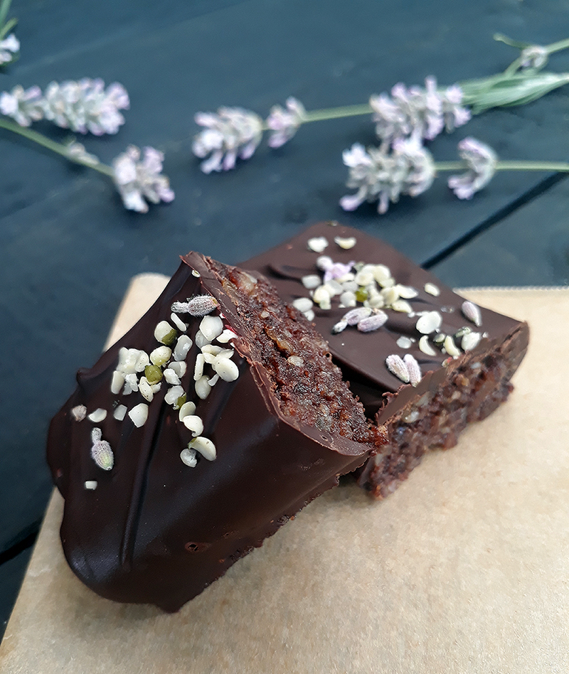 Vegan Gluten free Hemp Walnut Chocolate Lavender Bars Recipe 3