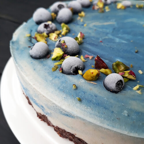 Vegan Gluten free No Bake Dreamy Blue Cake Fruit Sweetened Recipe 2 1