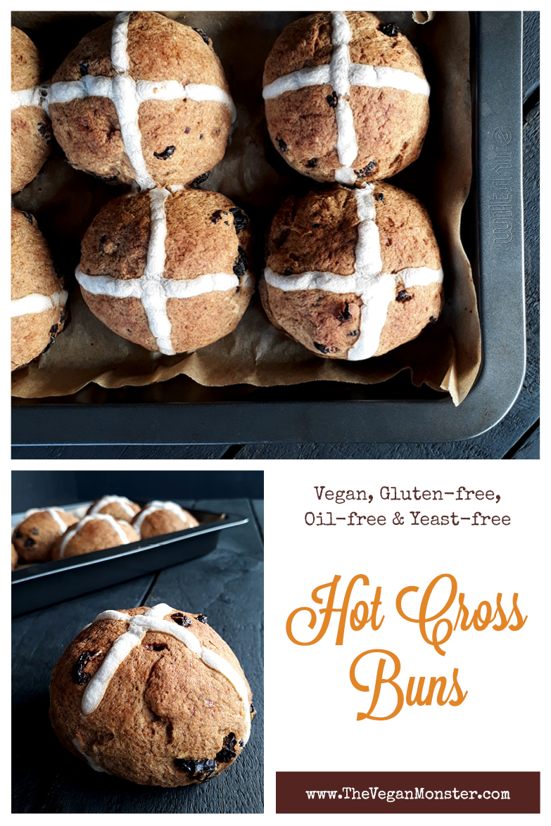 Vegan Gluten free Oil free Yeast free Hot Cross Buns Recipe P