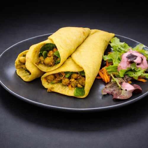 kuerbis wraps vegan glutenfrei mit salat neu